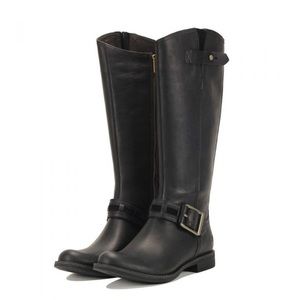 TIMBERLAND SAVIN HILL Black Leather Zip Closure Knee Length TALL BOOT women’s 7